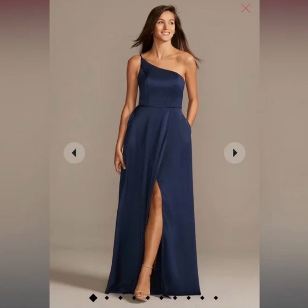 🌼DB STUDIO🌼 NWT Elegant Navy One-Shoulder Dress, Size